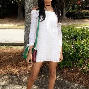 Off the shoulder mini dress